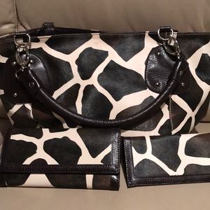 Animal Print Purse- Brown and Cream